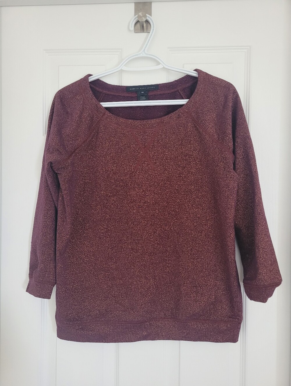 Marc Jacobs Metallic Midnight Cranberry Plum Brown Knit Top